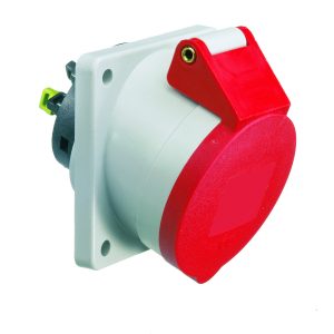 CEE-inbouwcontactdoos, 16A, schuin, QUICK-CONNECT, 75x75, IP44