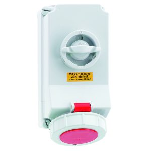 CEE-wandcontactdoos 3h TE, 32A, QUICK-CONNECT, afschakelbaar vergrendeld, IP67
