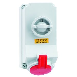 CEE-wandcontactdoos 7P TE,32A,118X225,afschakel-vergrendelbaar,hittebest.,IP67