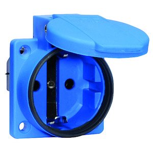 Schuko ICD 16A 2P+Ra 250V IP54 50x50 BL 620/1