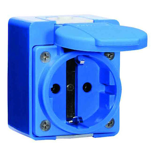 Schuko WCD 16A 2P+Ra 250V IP44 66x54 Bl