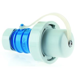 Schuko-steker, met afsluitdop, ook geschikt voor Belgisch/Frans systeem, vernikkelde contacten, IP67