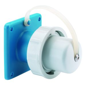 Schuko-toestelcontactdoos, met afsluitdop, ook geschikt voor Belgisch/Frans systeem,vernikkelde contacten, IP67